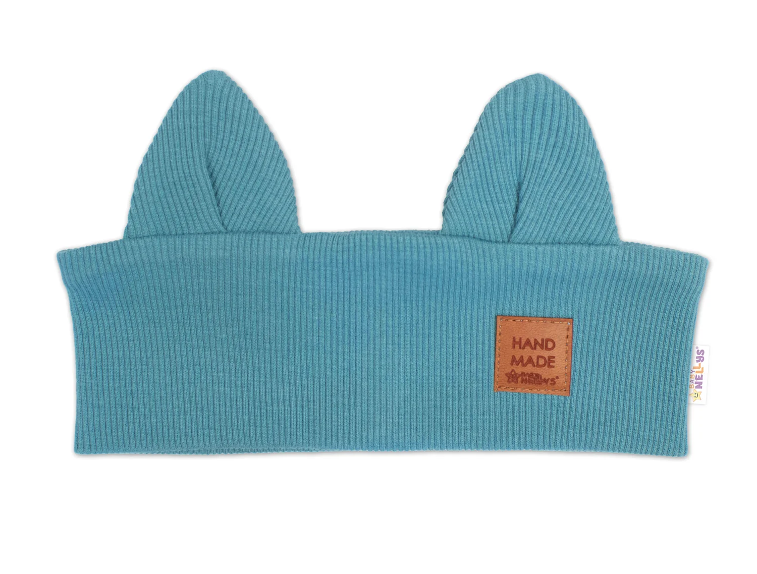 Baby Nellys Čelenka Cat s oušky pro děti Hand Made - mořská, 1- 3 roky