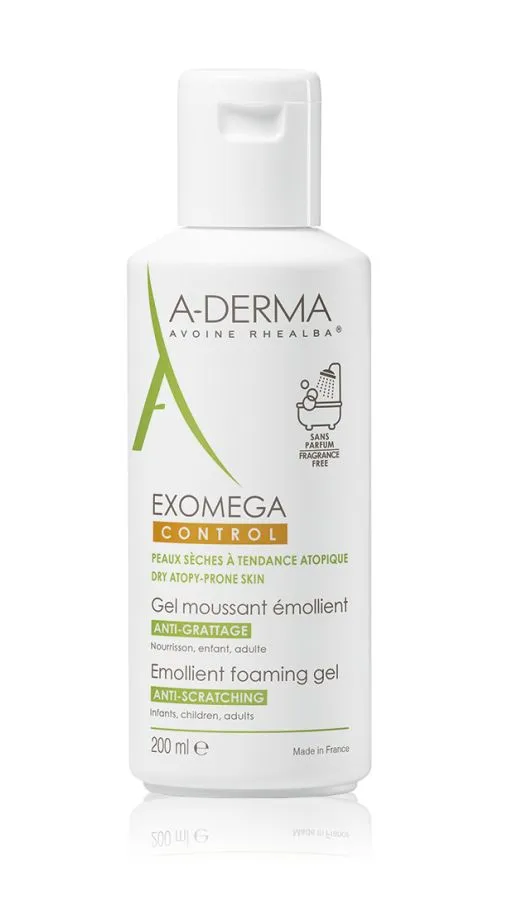 A-Derma Exomega Control zvláčňující pěnivý gel pro suchou kůži se sklonem k atopii 200 ml