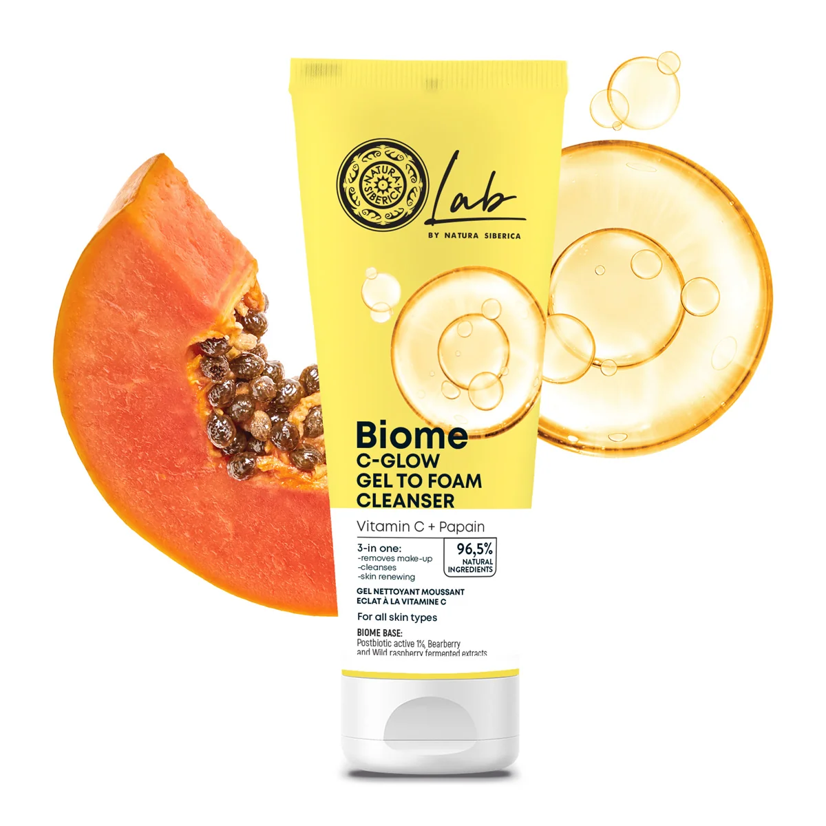 Natura Siberica Lab Biome С-Glow Čisticí pěnivý gel 140 ml