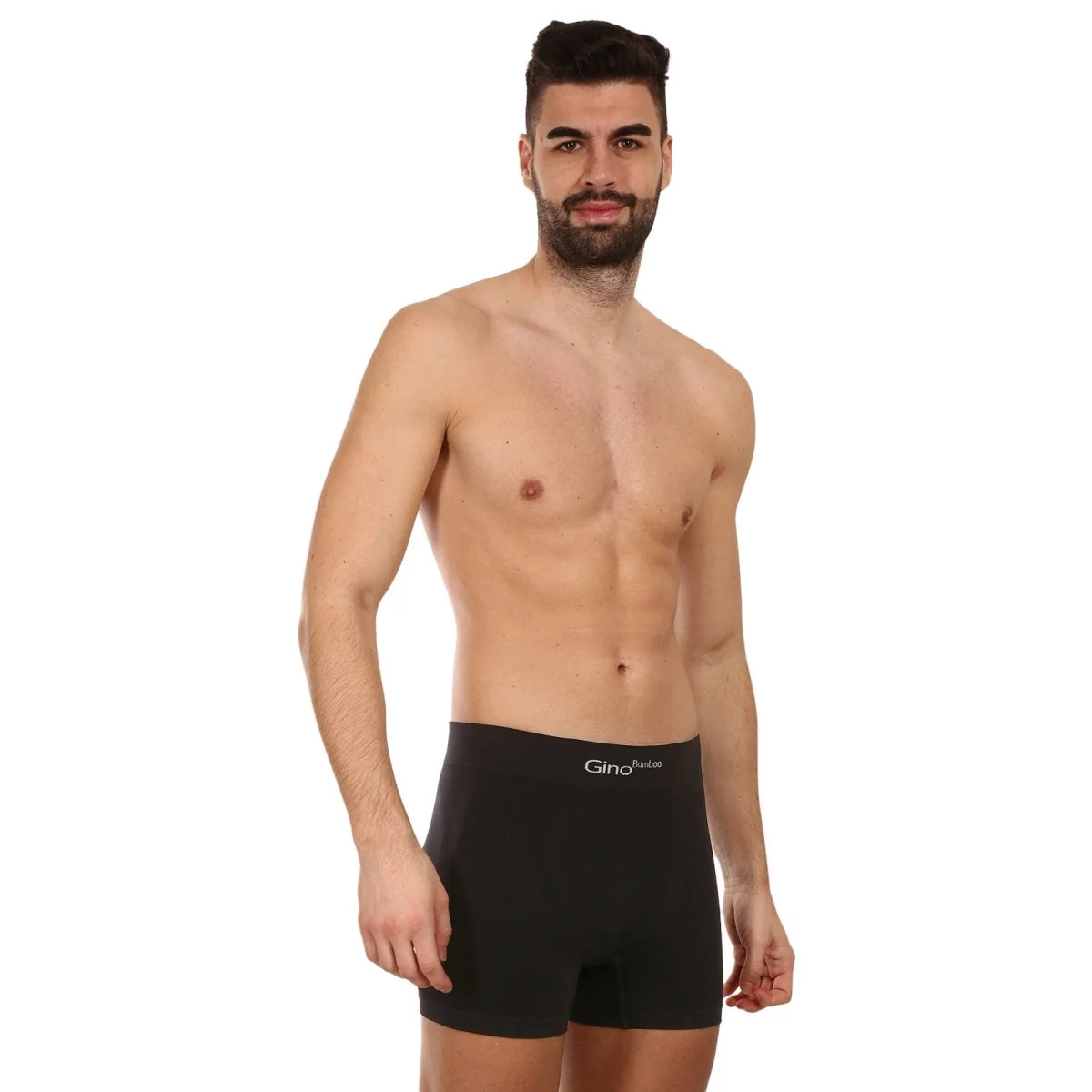 Gino Pánské boxerky bezešvé bambusové černé (54004) S