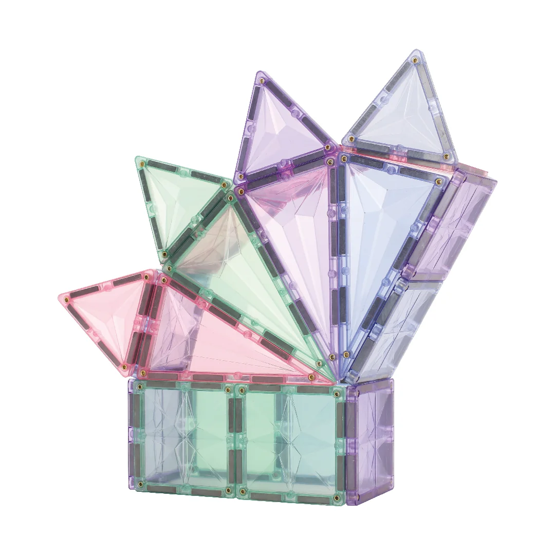 Cleverclixx Magnetická stavebnice Geo Pack Pastel - 45 ks
