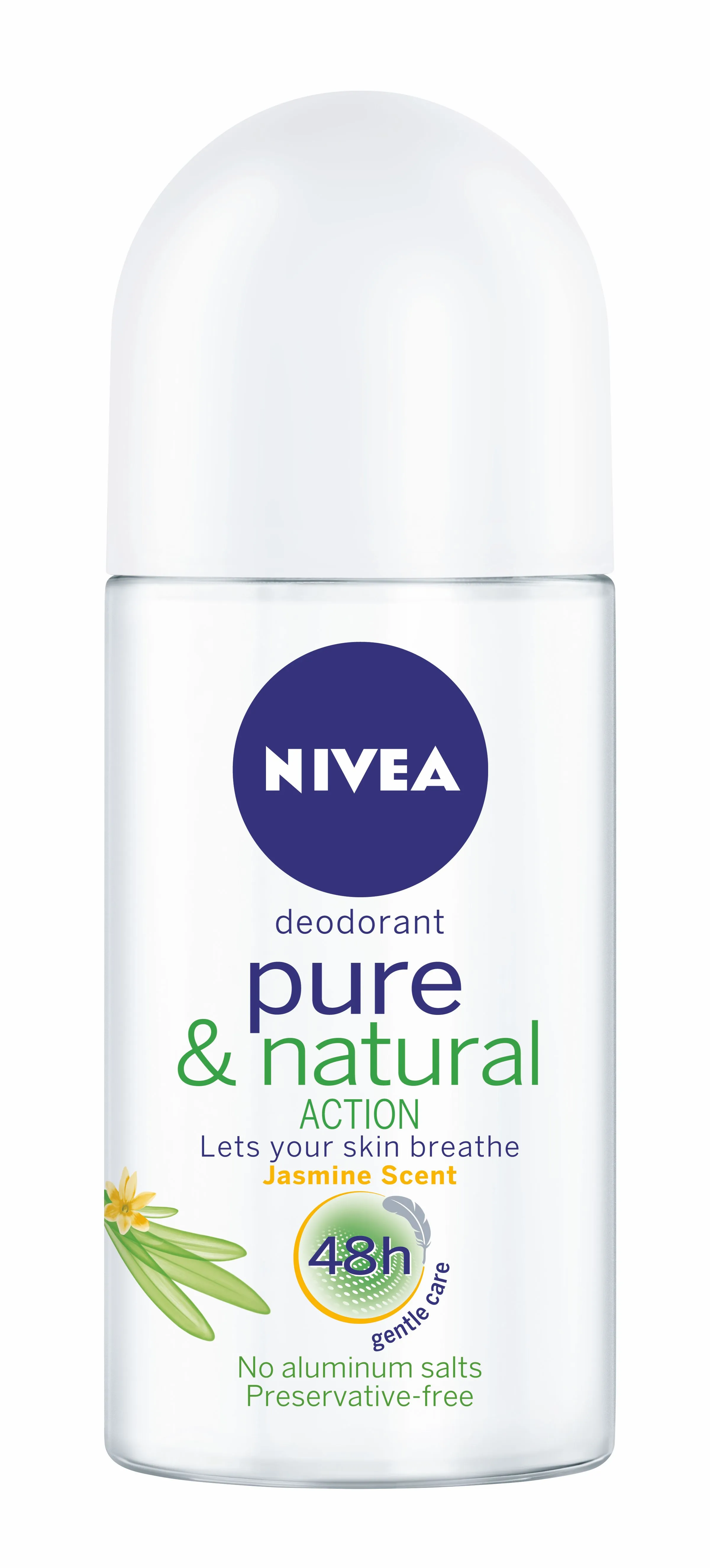 Nivea Kuličkový Deo Pure&Natural Jasmín deodorant 50 ml