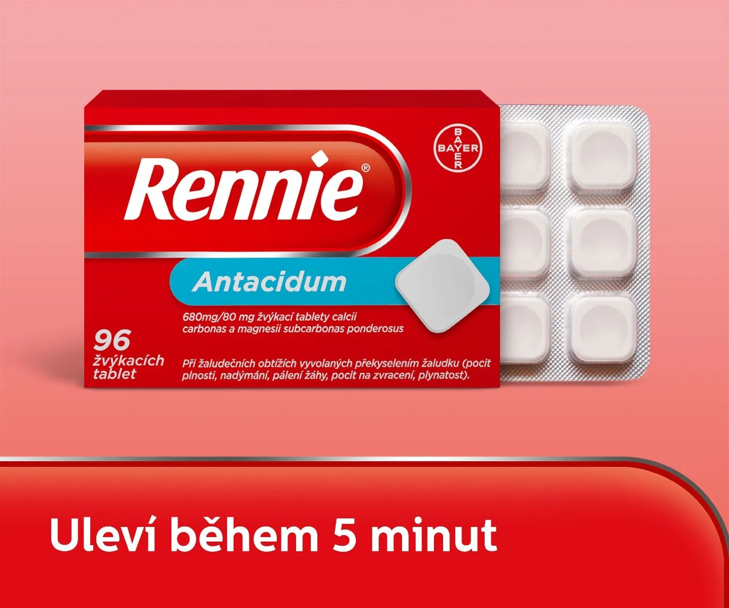 Rennie 96 žvýkacích tablet