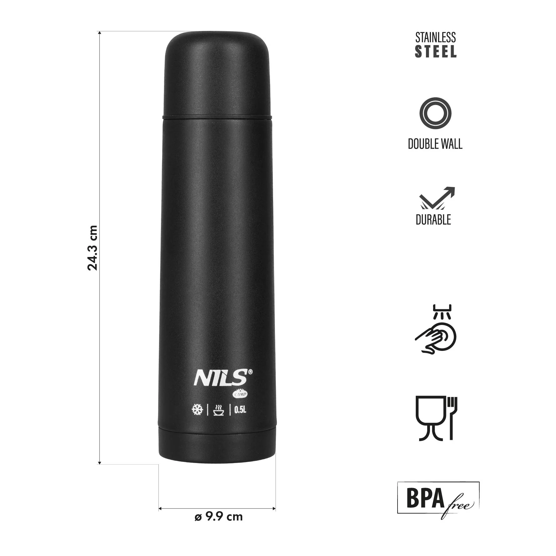 Nils Termoska NC3803 černá 500 ml