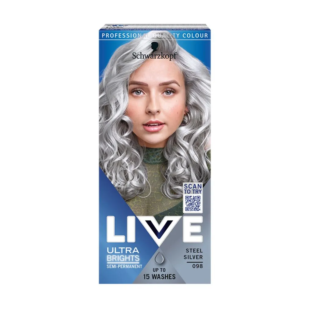 Live Ultra Brights Barva na vlasy 098 ocelově stříbrná 60 ml