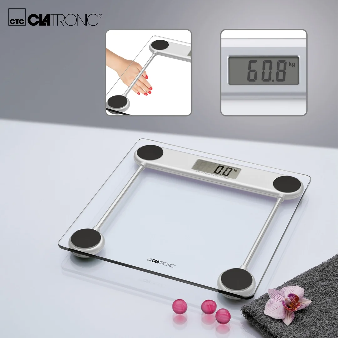 CLATRONIC PW 3368 osobní váha,čiré sklo