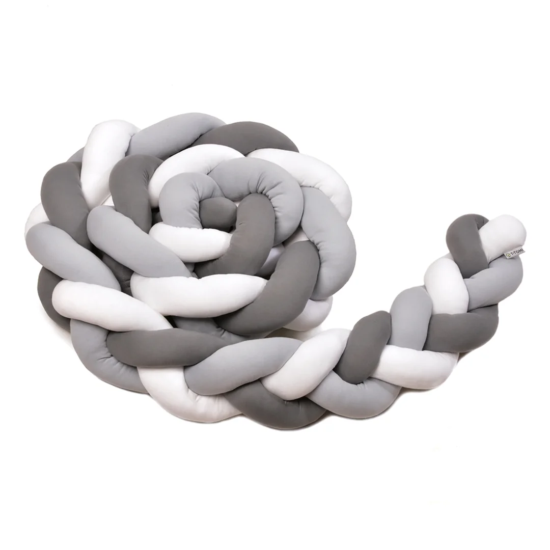 T-tomi Pletený mantinel 220 cm White + Grey + Anthracite