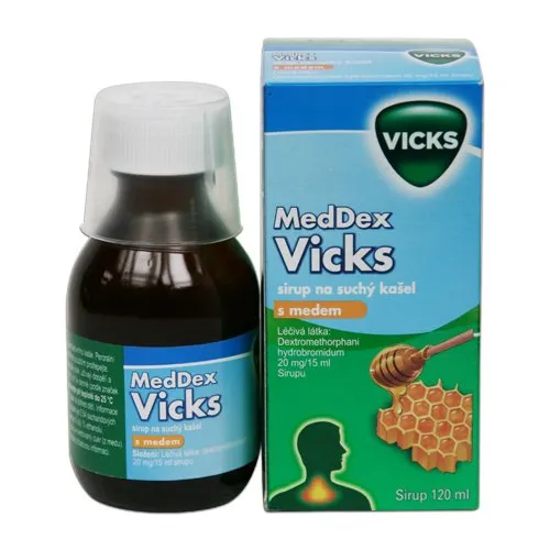 Vicks MedDex Sirup na suchý kašel s medem 120 ml