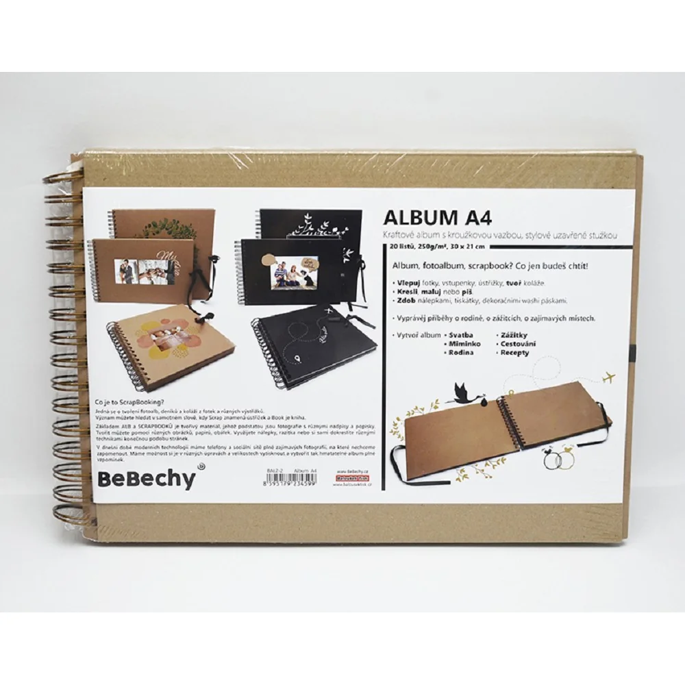 Baloušek Scrapbook A4, 30 × 21 cm, kraftový