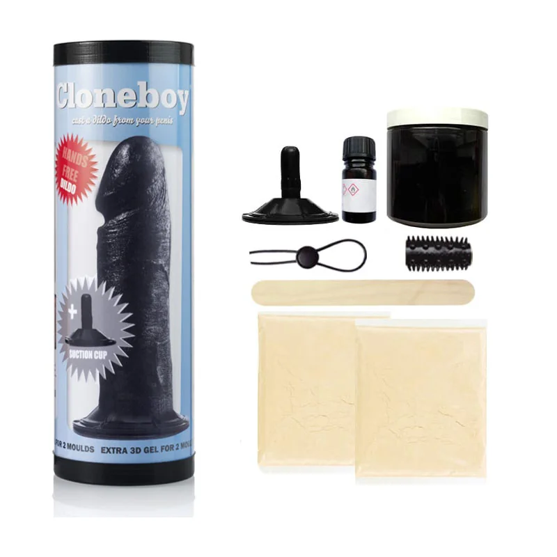 Cloneboy Cloneboy Dildo+Suction Cup sada - odlitek penisu Black