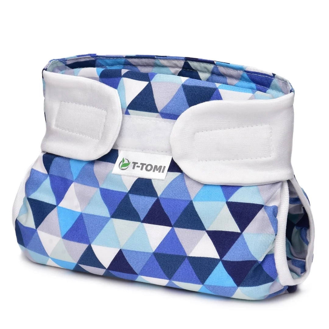 T-tomi Ortopedické abdukční kalhotky - suchý zip Blue triangles (3-6kg)