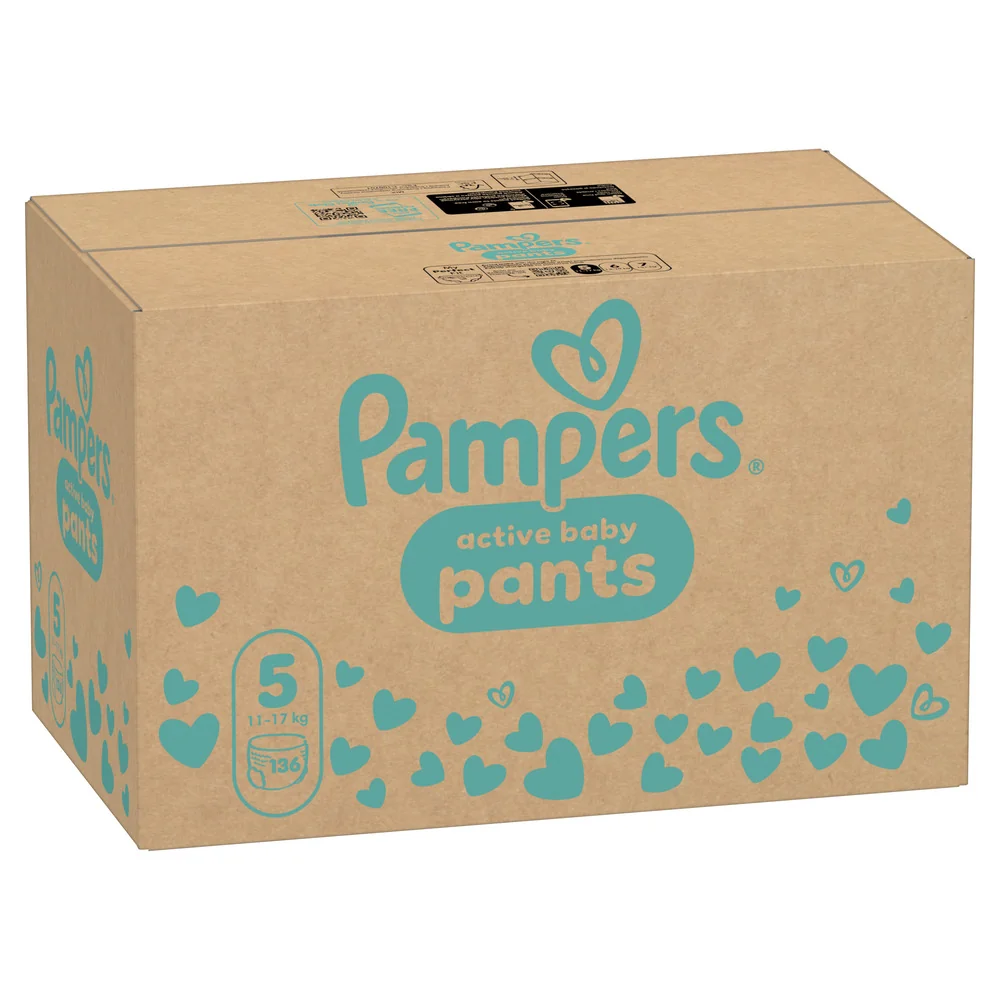 Pampers Active Baby vel. 5 11-17 kg plenkové kalhotky 136 ks