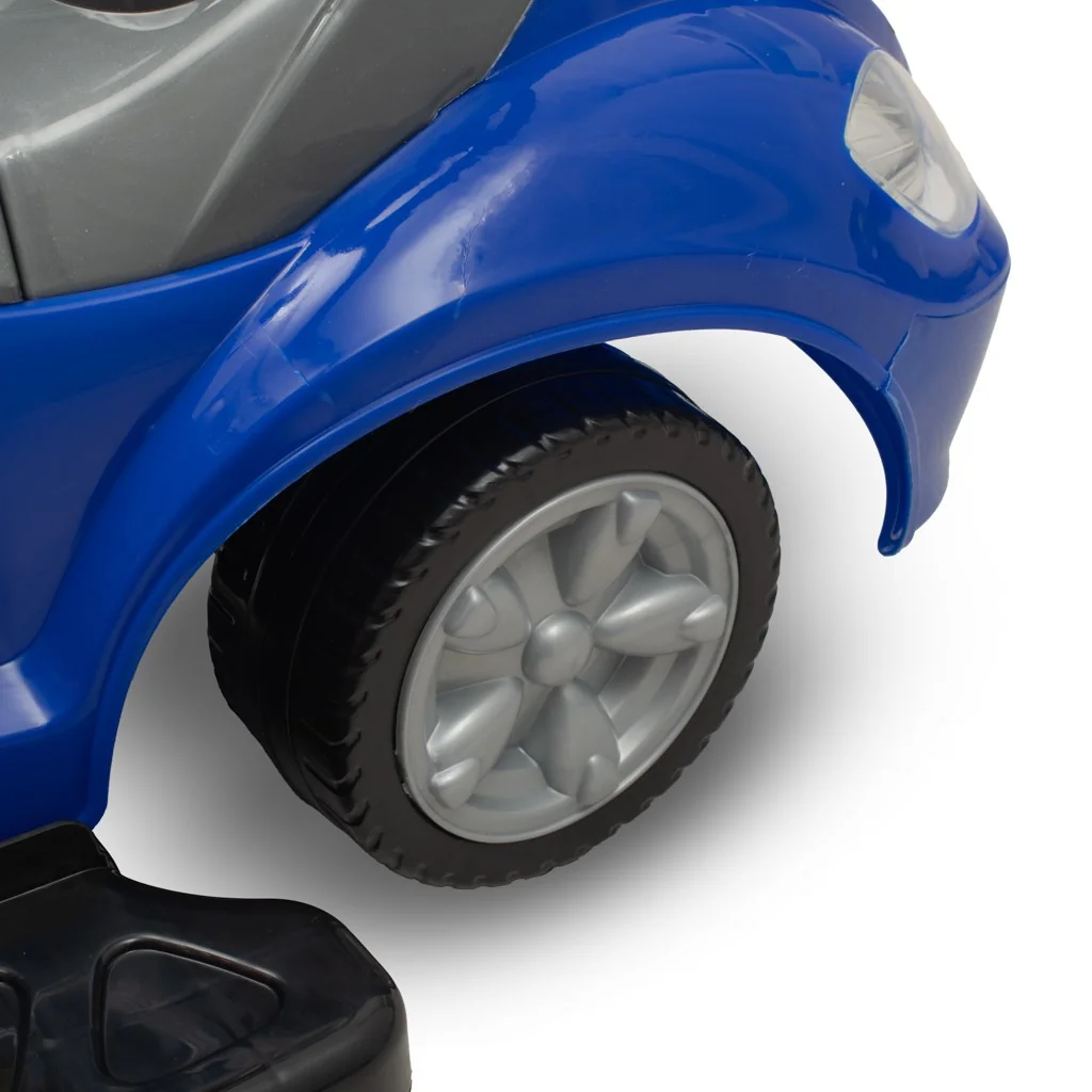 Baby Mix Dětské odrážedlo s vodící tyčí 3v1  Mega Car modré