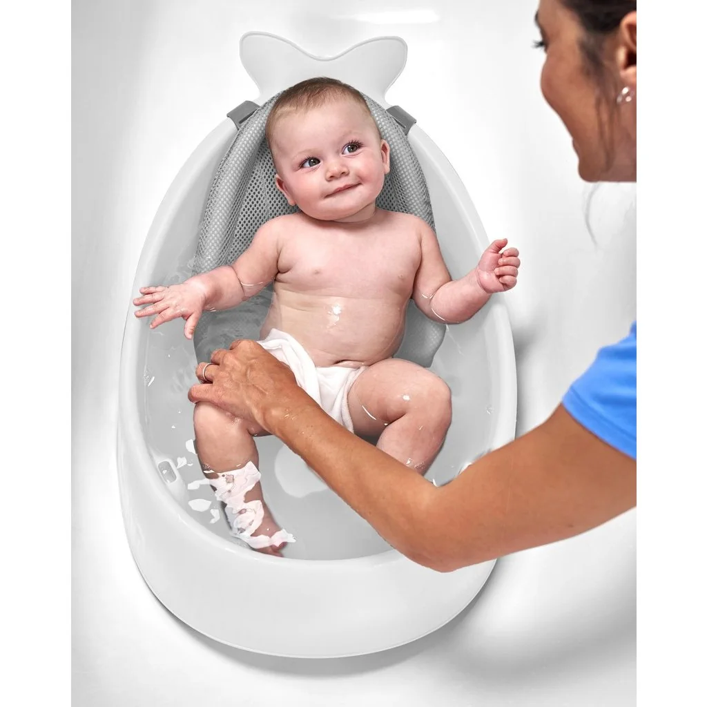 SKIP HOP Vanička s ergonomickou podložkou Moby 3 fázová bílá