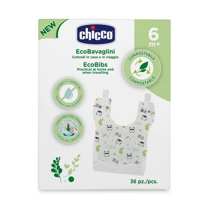 Chicco Bryndáčky jednorázové kompostovatelné 36 ks 