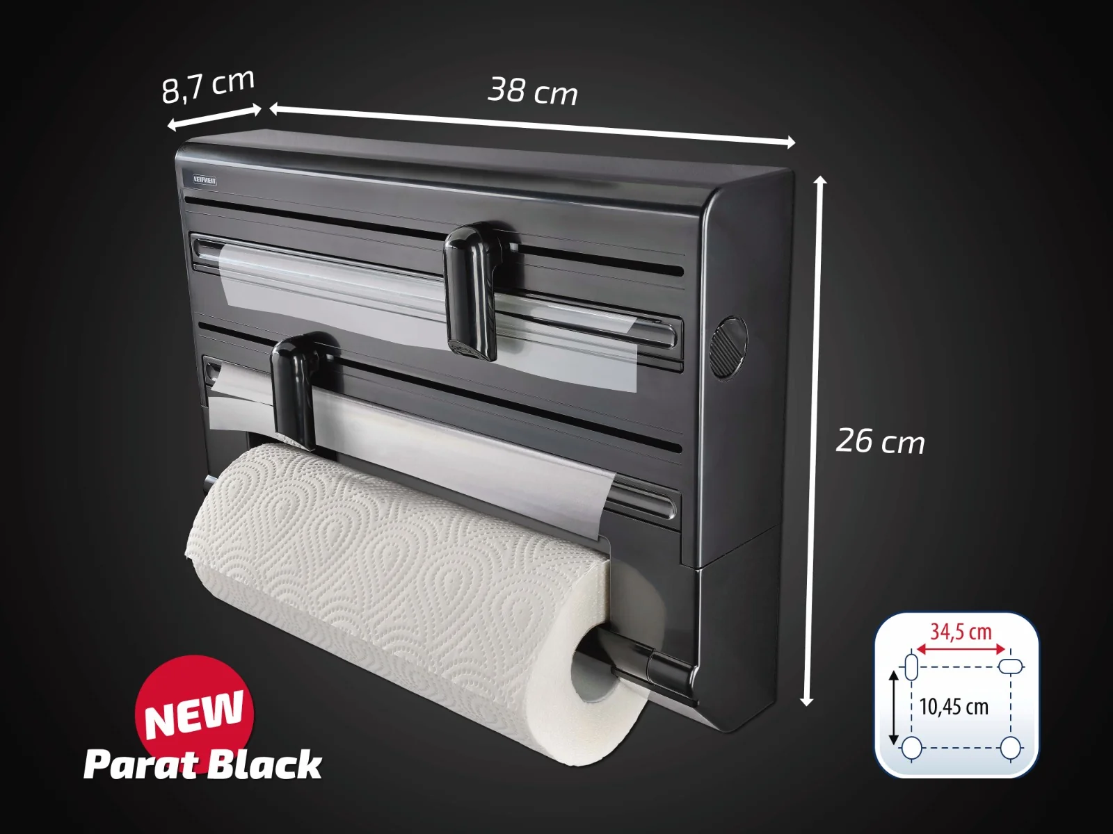 Leifheit Parat nástěnný držák rolí black