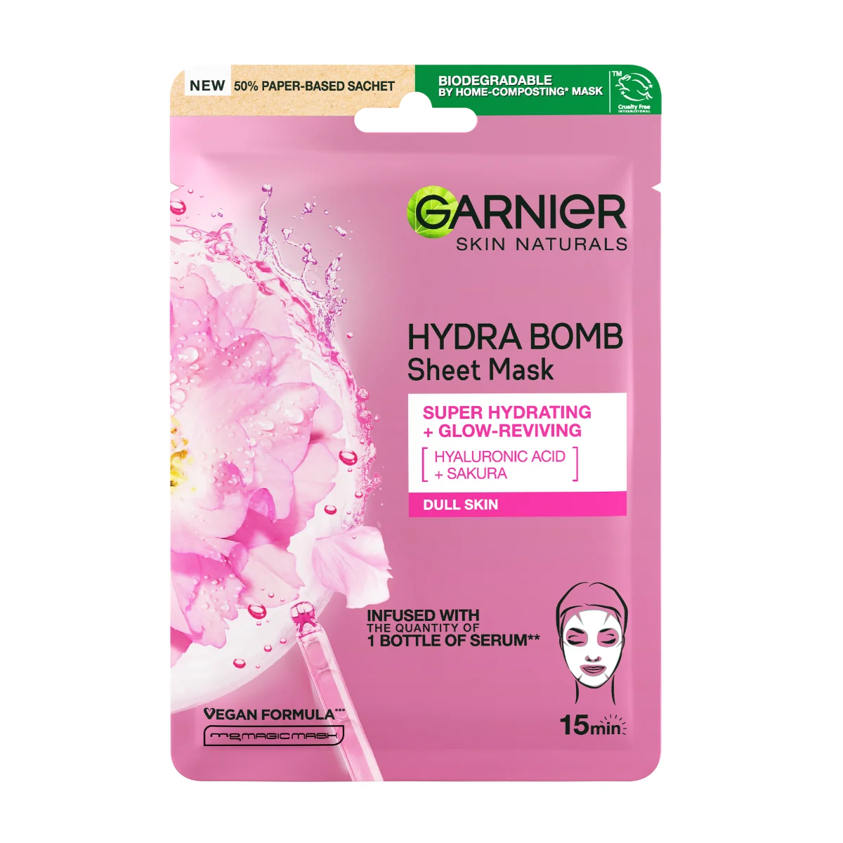Garnier Skin Naturals Oživující textilní maska s výtažkem ze sakury 28 g