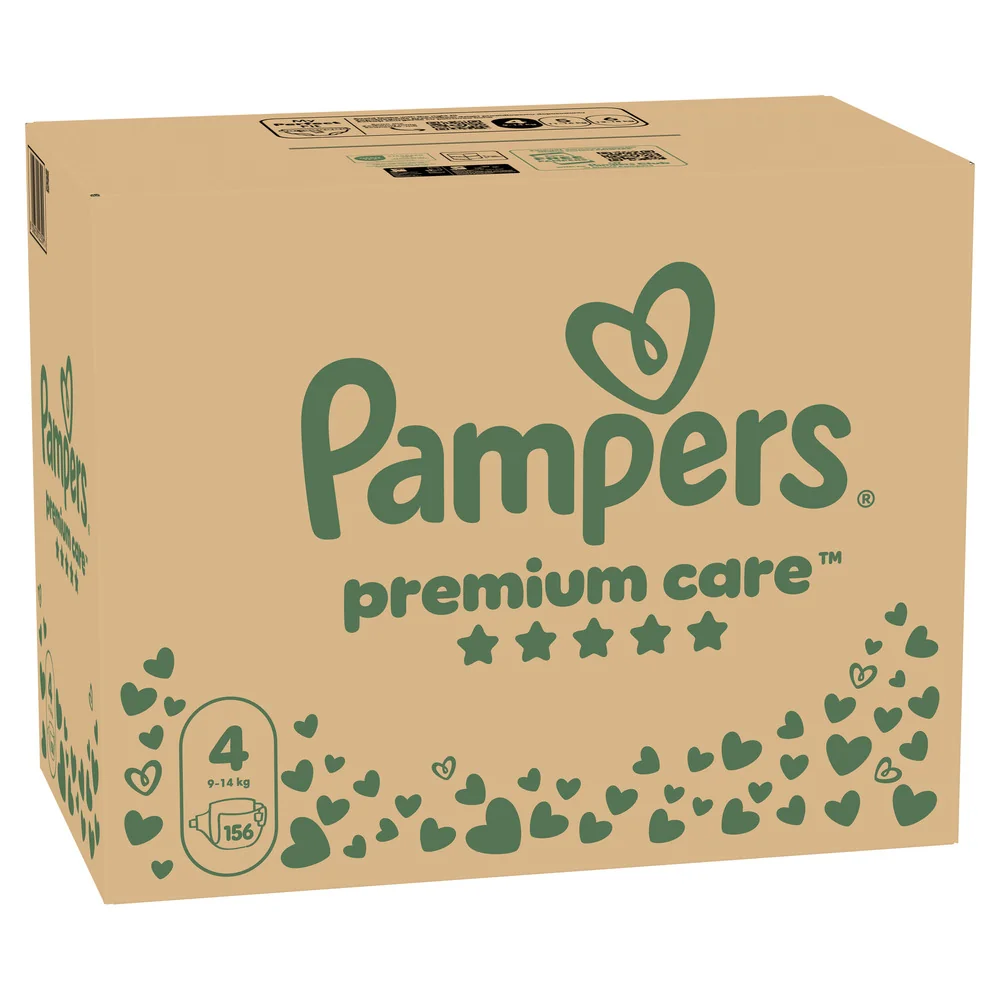 Pampers Premium Care vel. 4 9-14 kg dětské pleny 156 ks