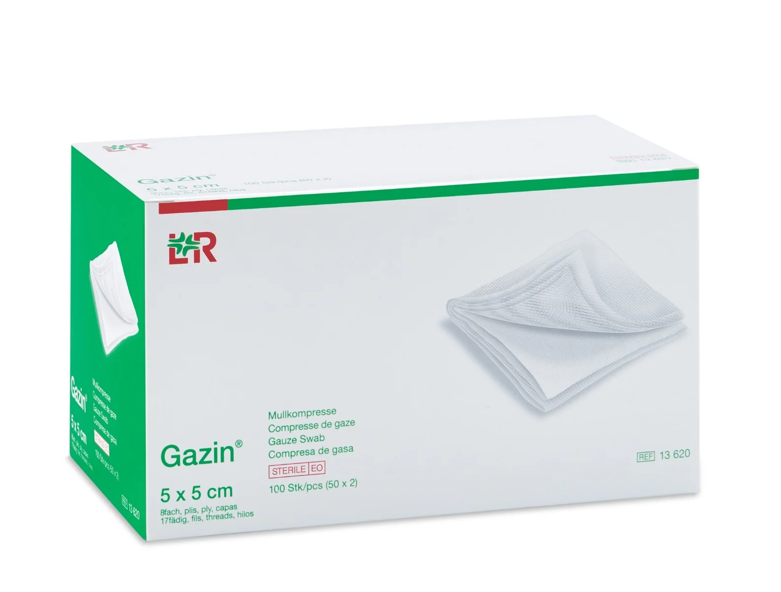 Gazin Gázová komprese hydrofilní sterilní 5 x 5 cm 100 ks