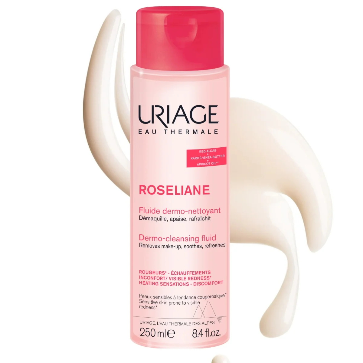 Uriage Roséliane Dermočisticí fluid pro citlivou pleť se sklonem k zčervenání 250 ml