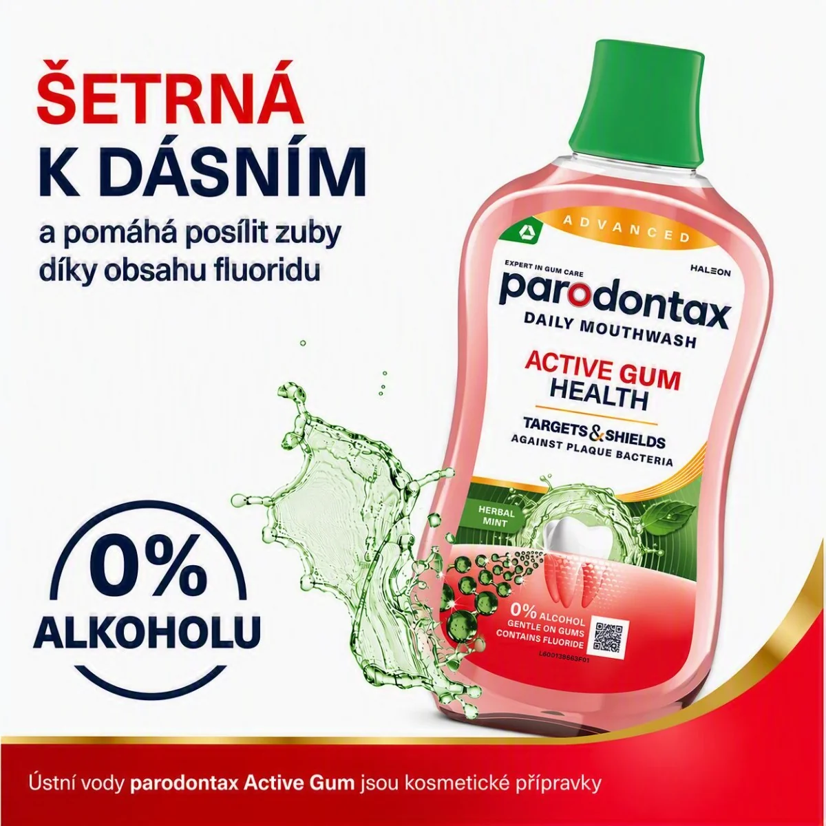 Parodontax Active Gum Health Herbal Mint ústní voda 500 ml