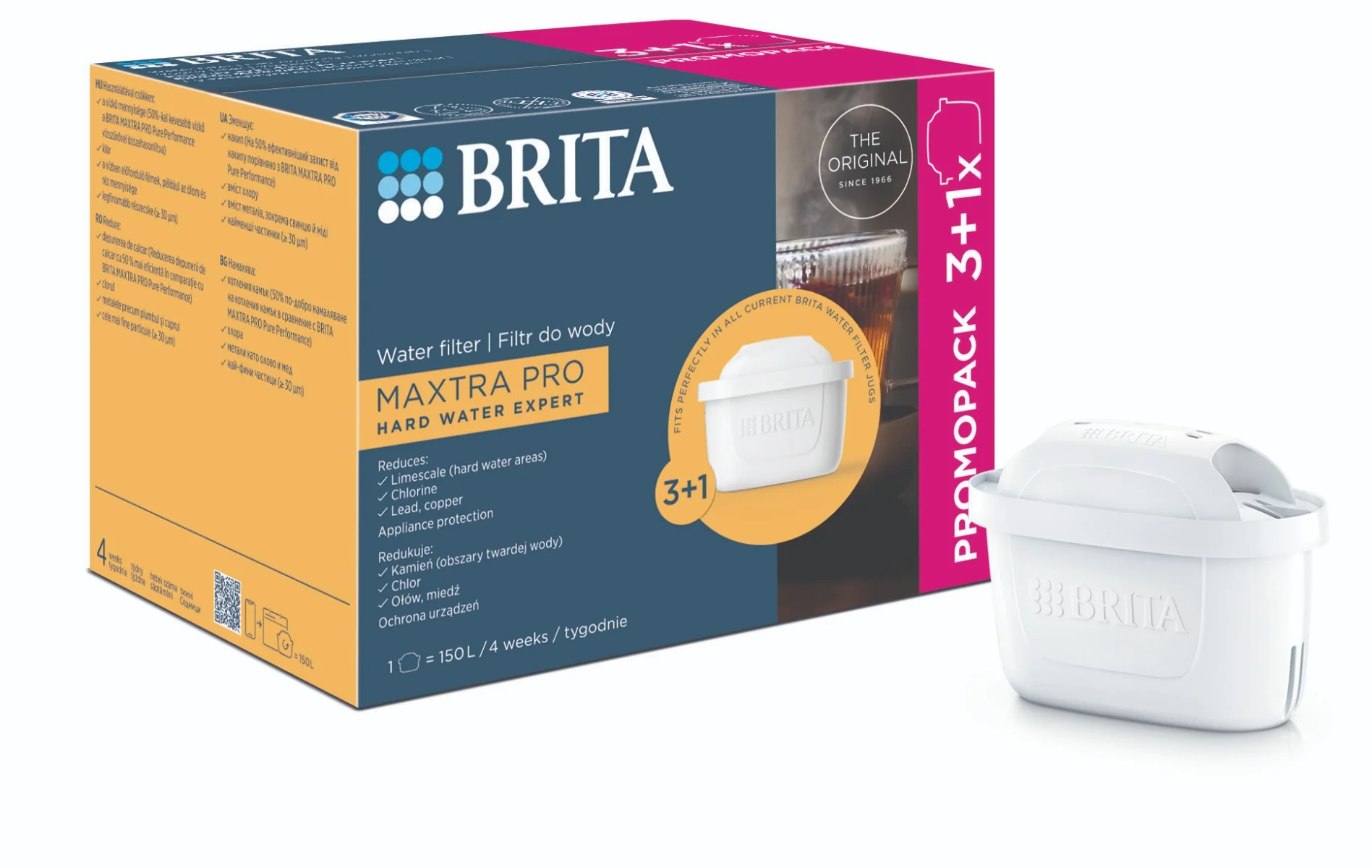 BRITA MAXTRAPro Hardwater Expert náhradní filtry 3+1 ks