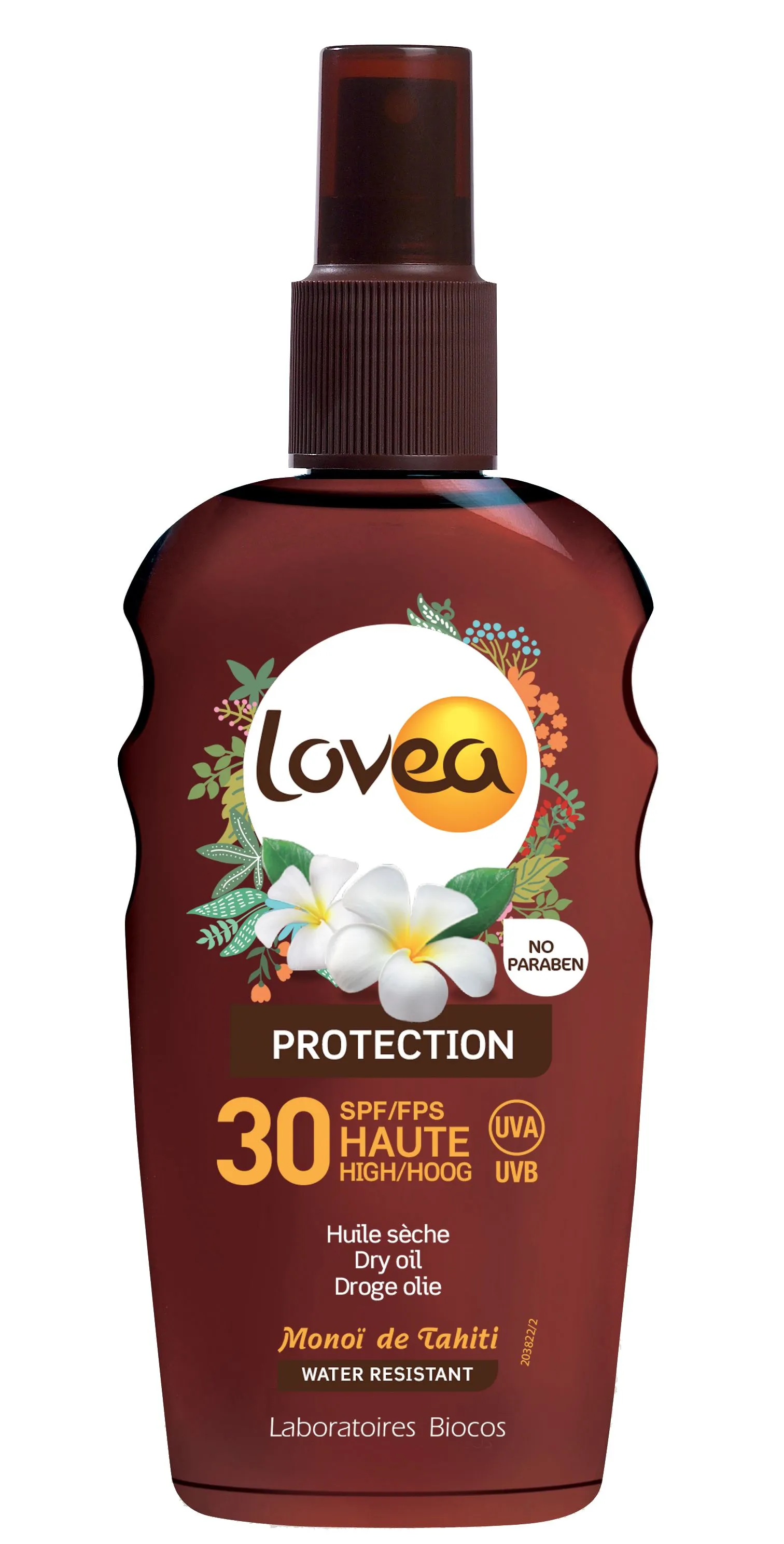 Lovea Voděodolný opalovací suchý olej SPF30 sprej 200 ml