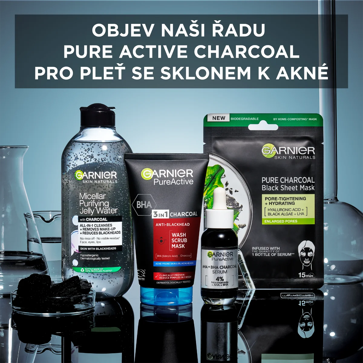 Garnier Pure Active Čisticí gel 3v1 na černé tečky 150 ml
