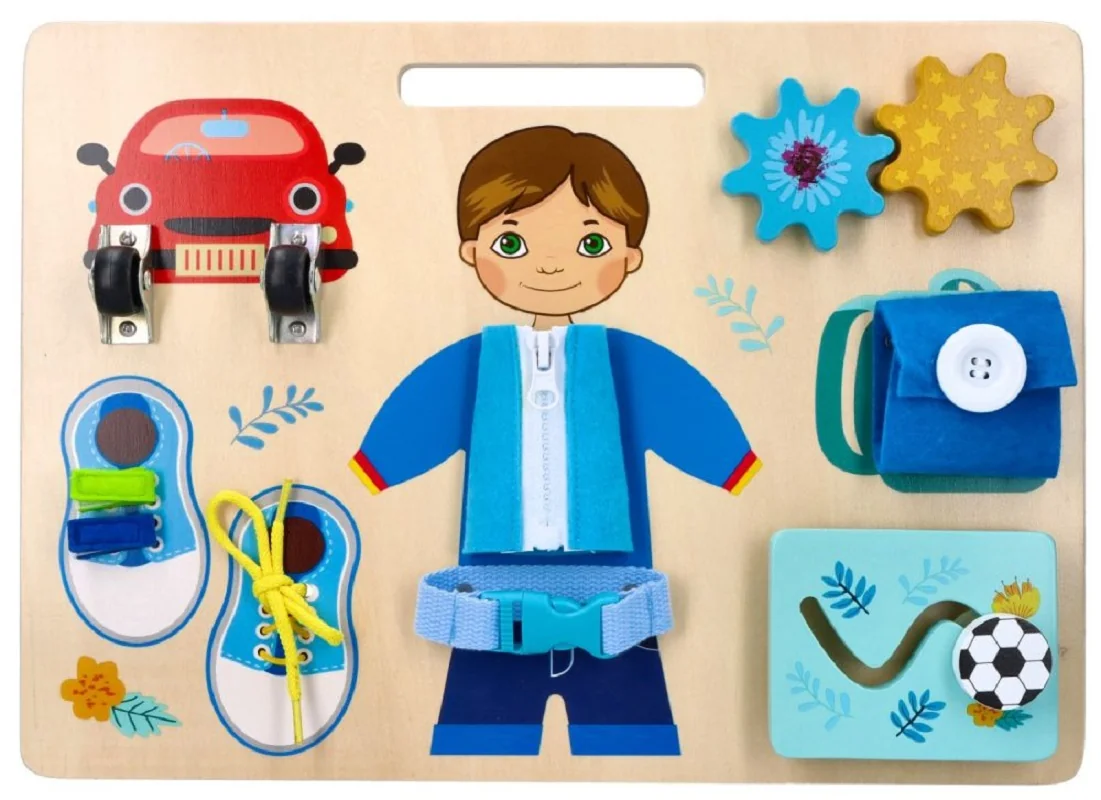 Adam Toys Montesori vzdělávací závěsná, naučná tabule - Adámek