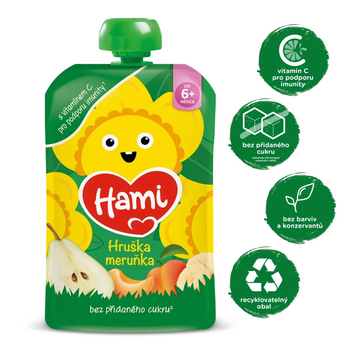Hami Hruška, meruňka 6m+ kapsička 100 g