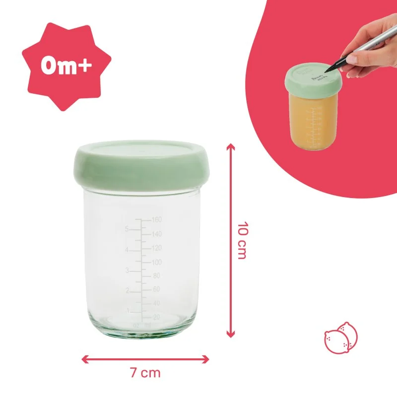 Badabulle skleněné misky s víčky 2x 220ml
