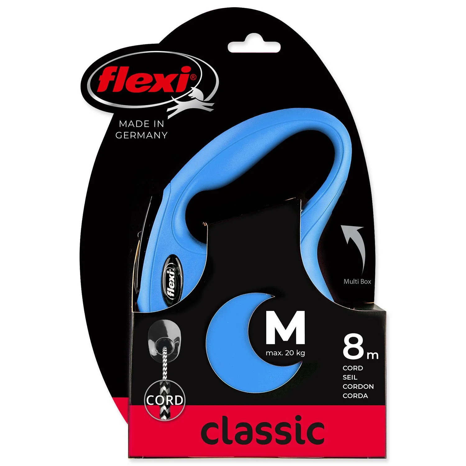 Flexi Vodítko Classic New lanko M modré 8m