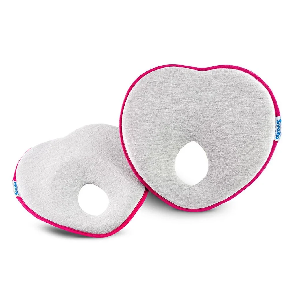 SENSILLO Ergonomický, tvarující polštářek pro miminko - šedý, růžový