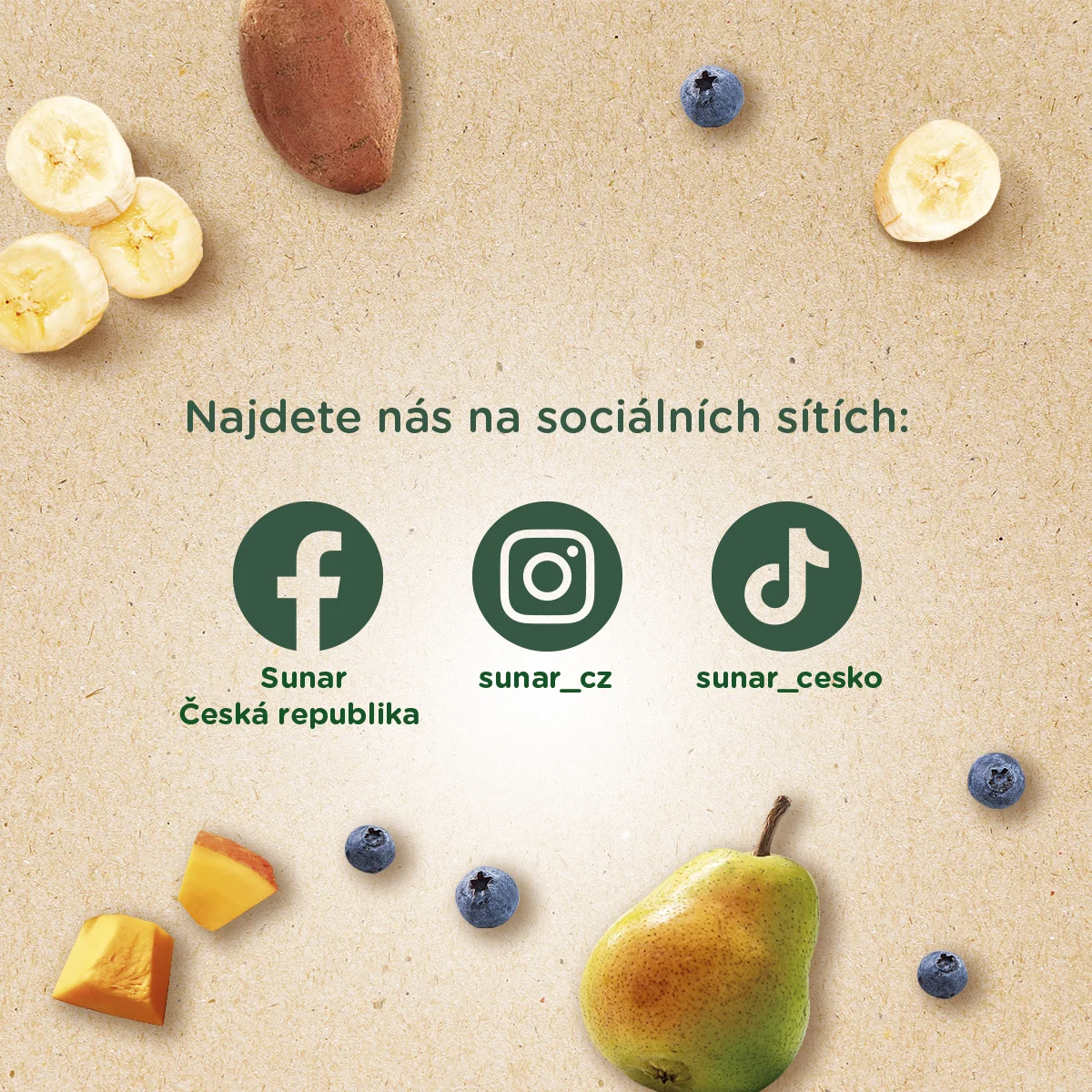 Sunar BIO Smícháček Banán, hruška, borůvka, dýně, batát kapsička 100 g