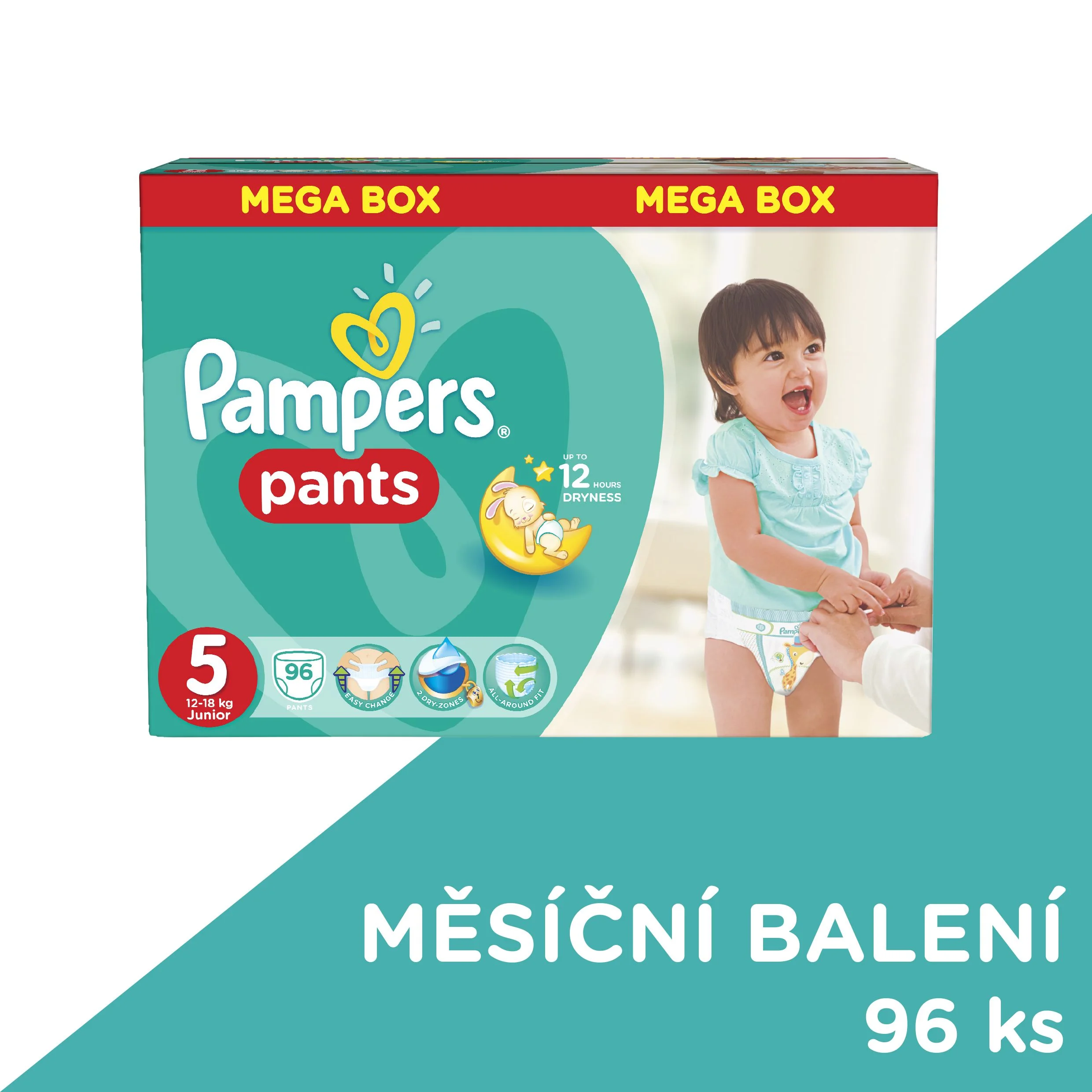 Pampers Pants vel. 5 Junior plenkové kalhotky 96 ks