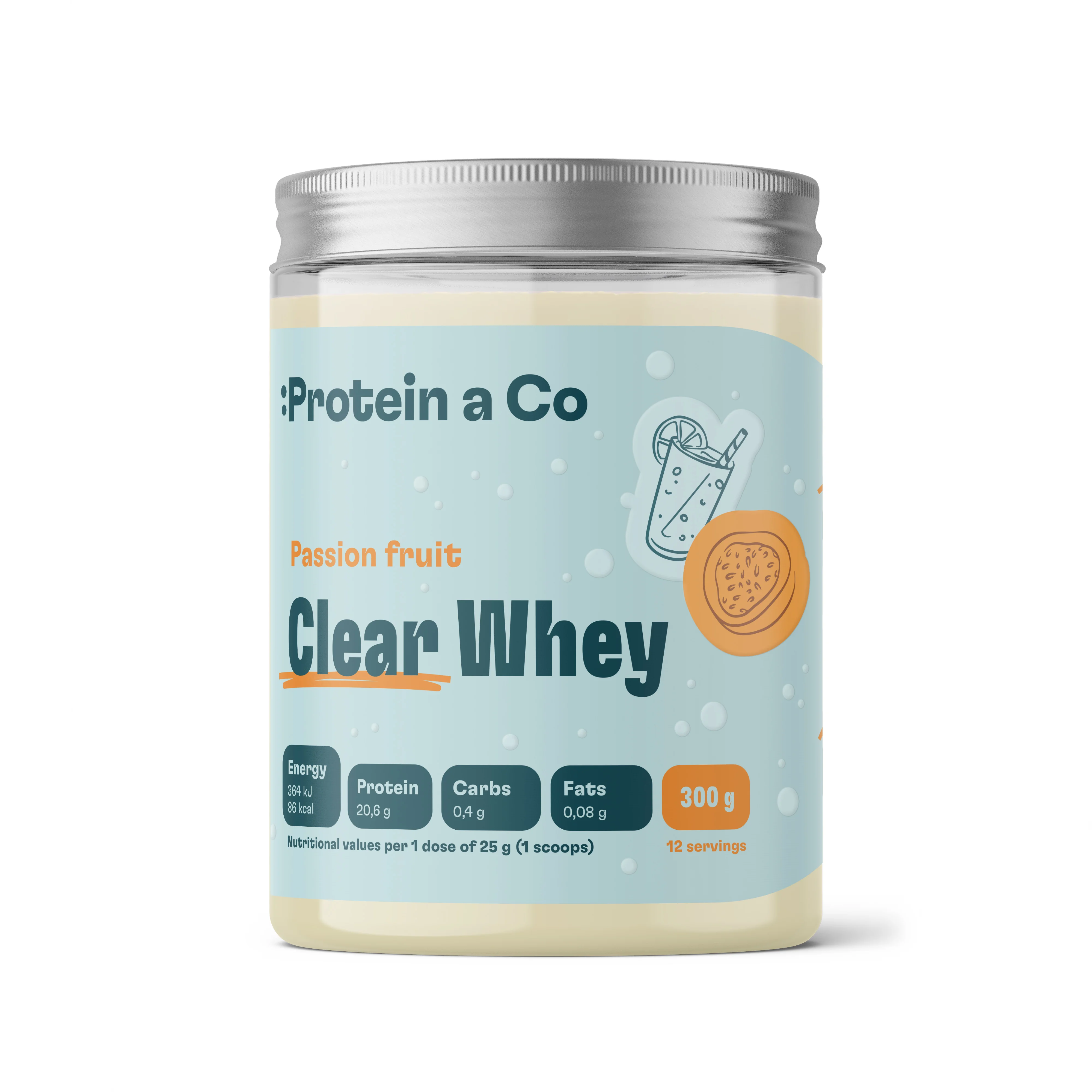 Protein a Co Clear Whey Protein Isolate 300 g, Passion fruit