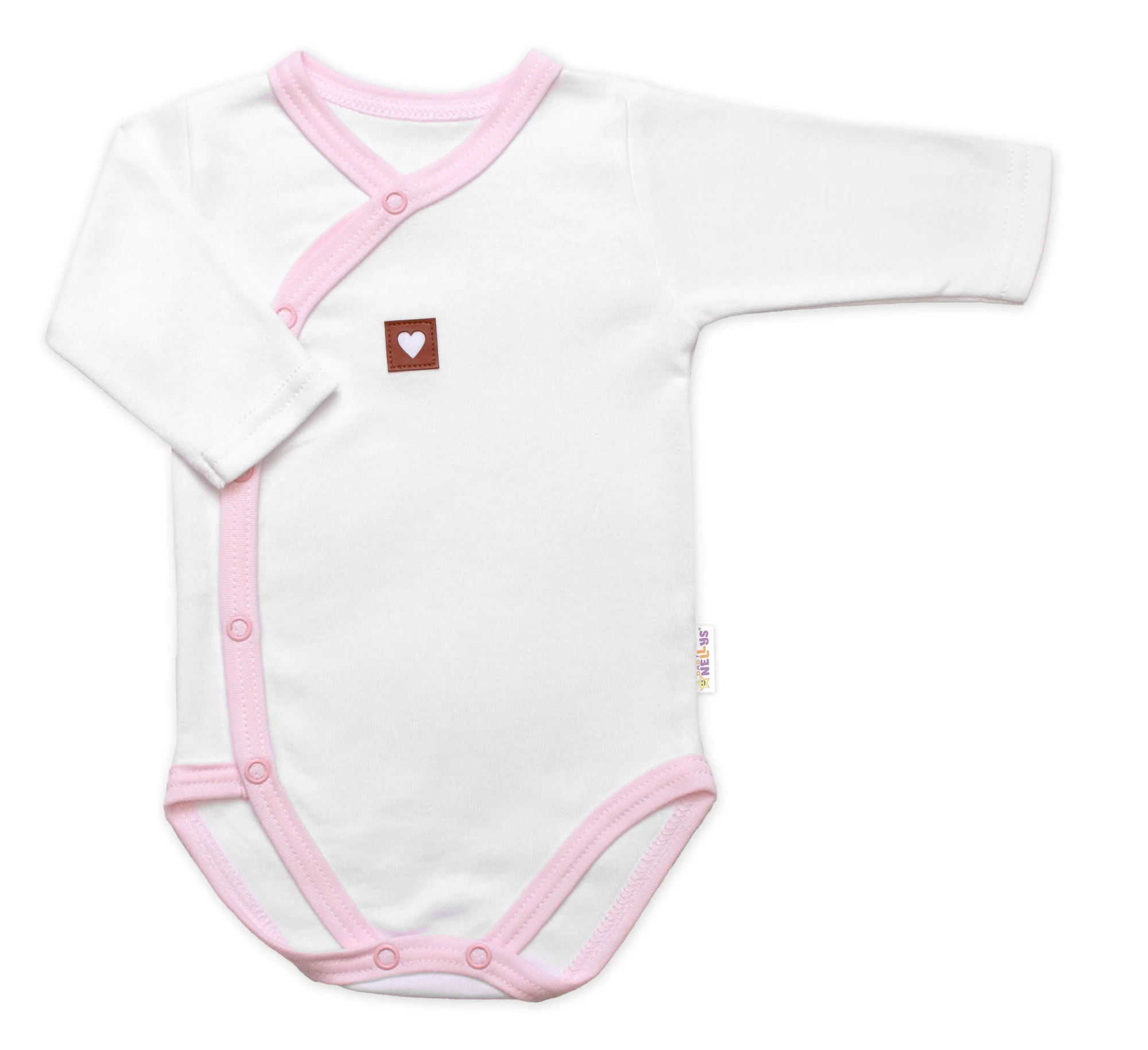 Baby Nellys Rostoucí výhodná sada, 3x Body zap. bokem,růžová/béžová/taupe, vel. 62/68 