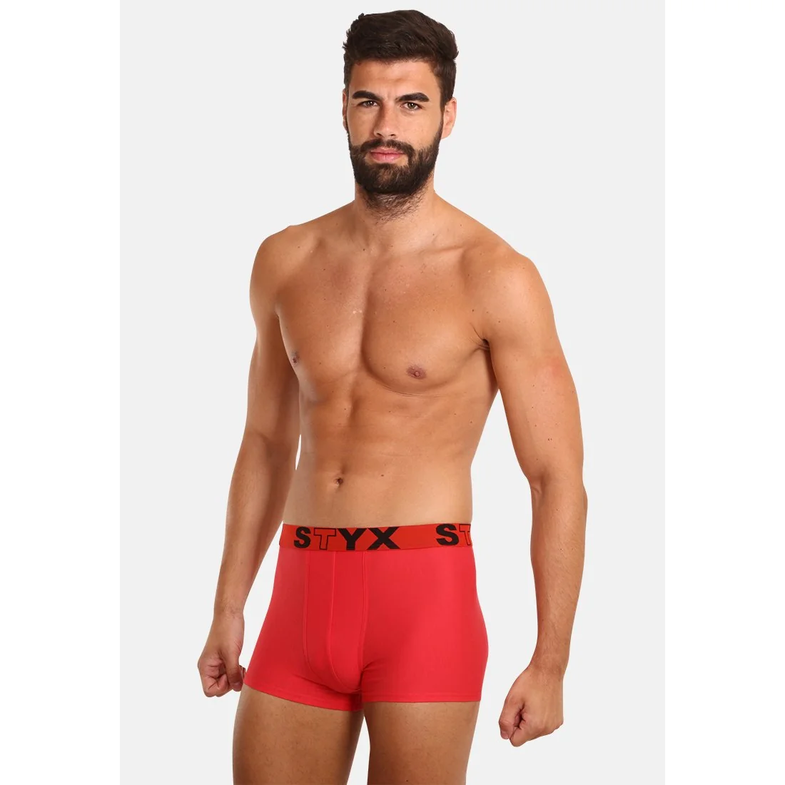 Styx Pánské boxerky sportovní guma červené (G1064) XL