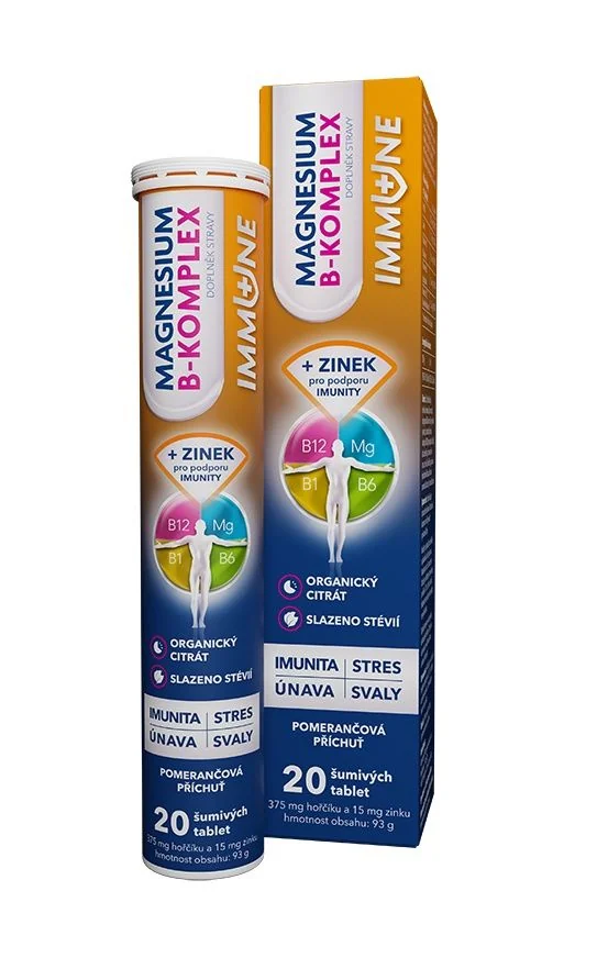 Glenmark Magnesium B-komplex IMMUNE 20 šumivých tablet