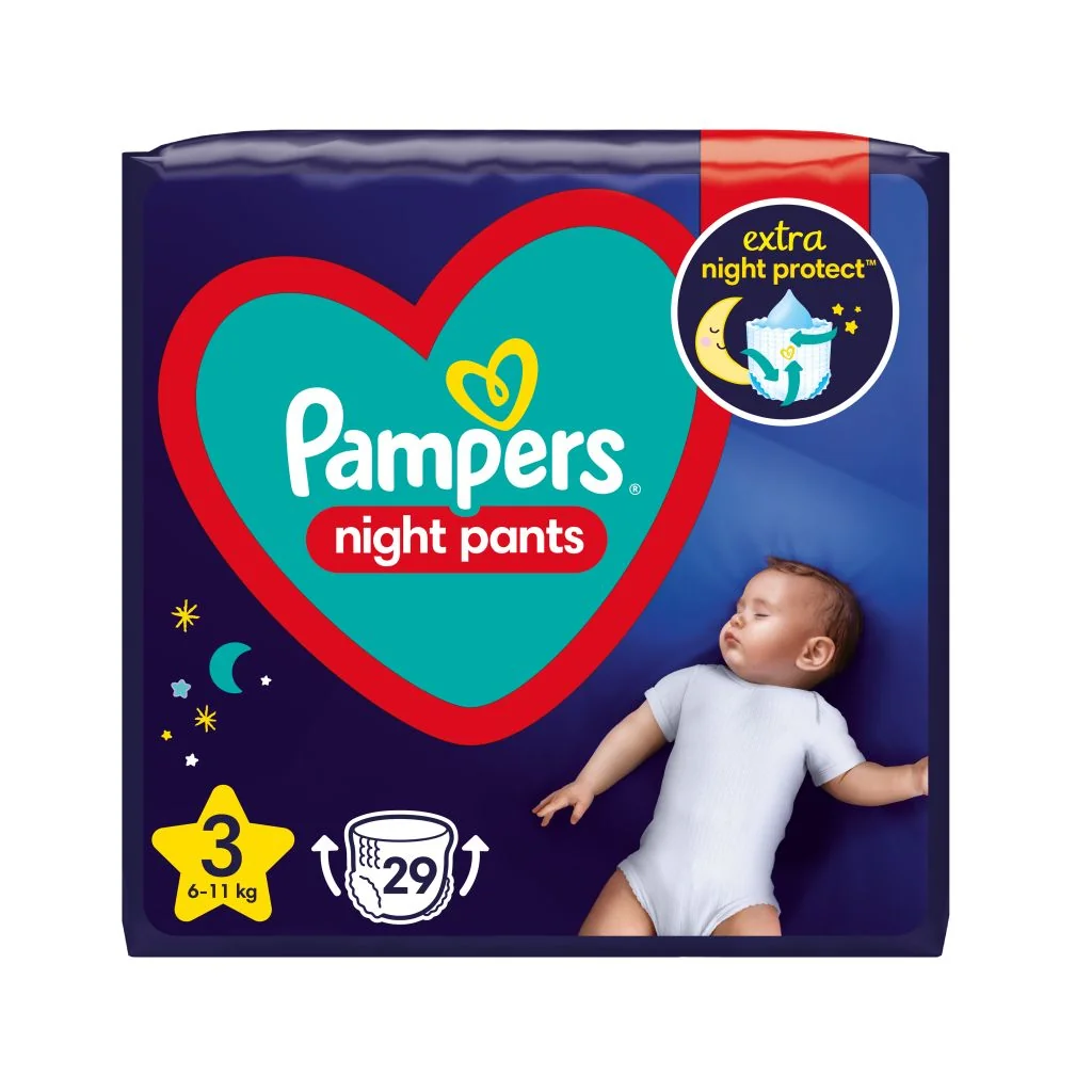 Pampers Night Pants vel. 3 6–11 kg dětské plenkové kalhotky 29 ks