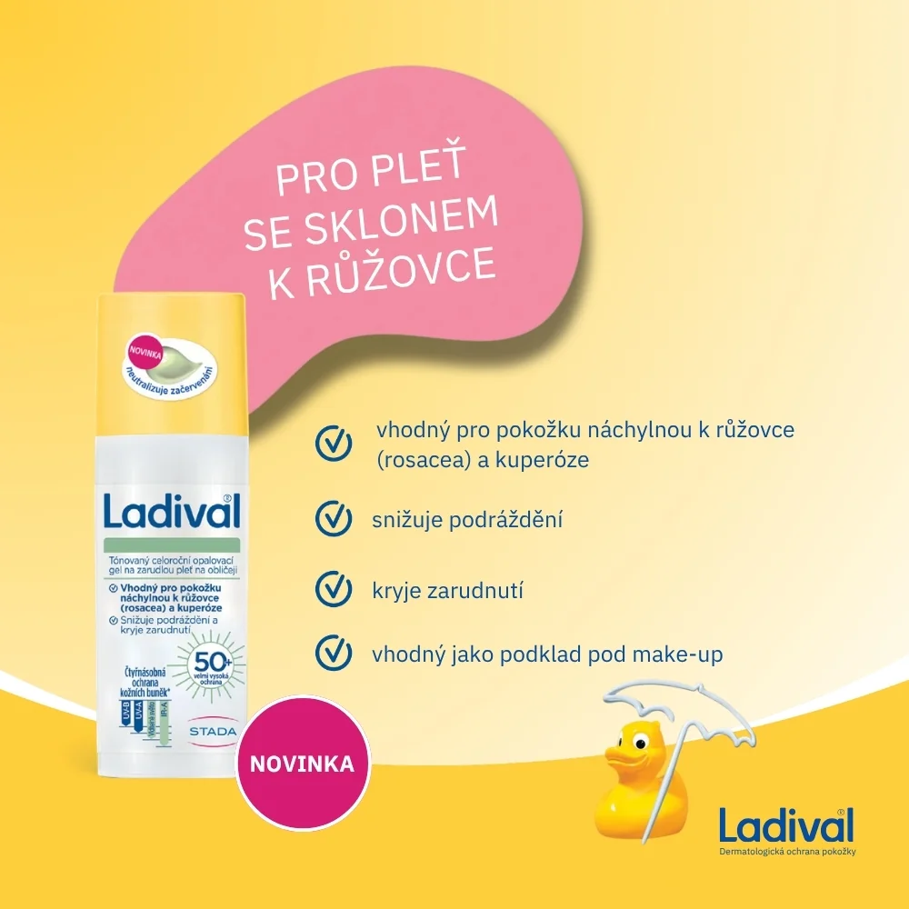 Ladival Tónovaný opalovací gel SPF 50+ pro pleť se sklony k zarudnutí 50 ml