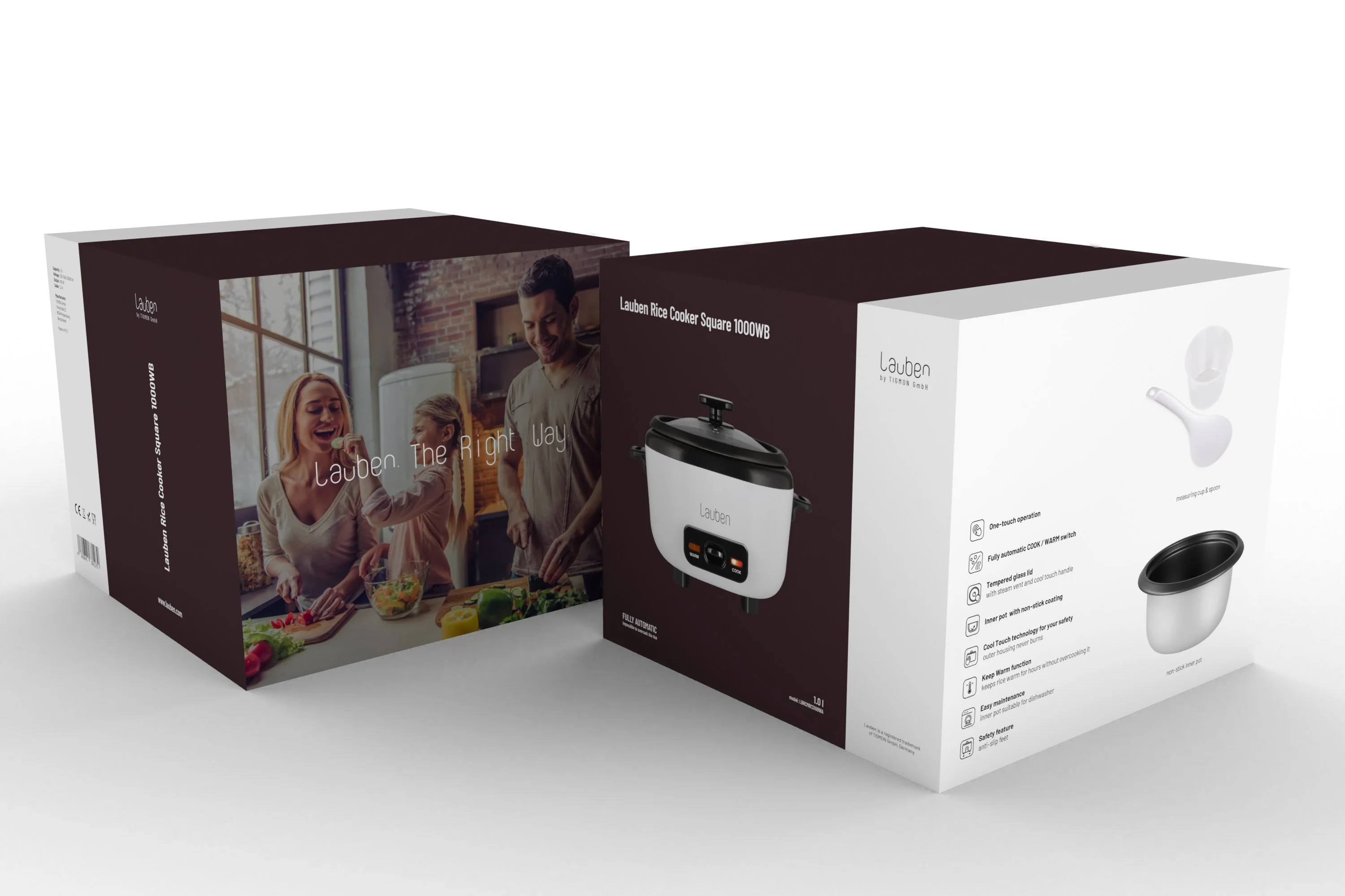 Lauben Rice Cooker Square 1000WB rýžovar