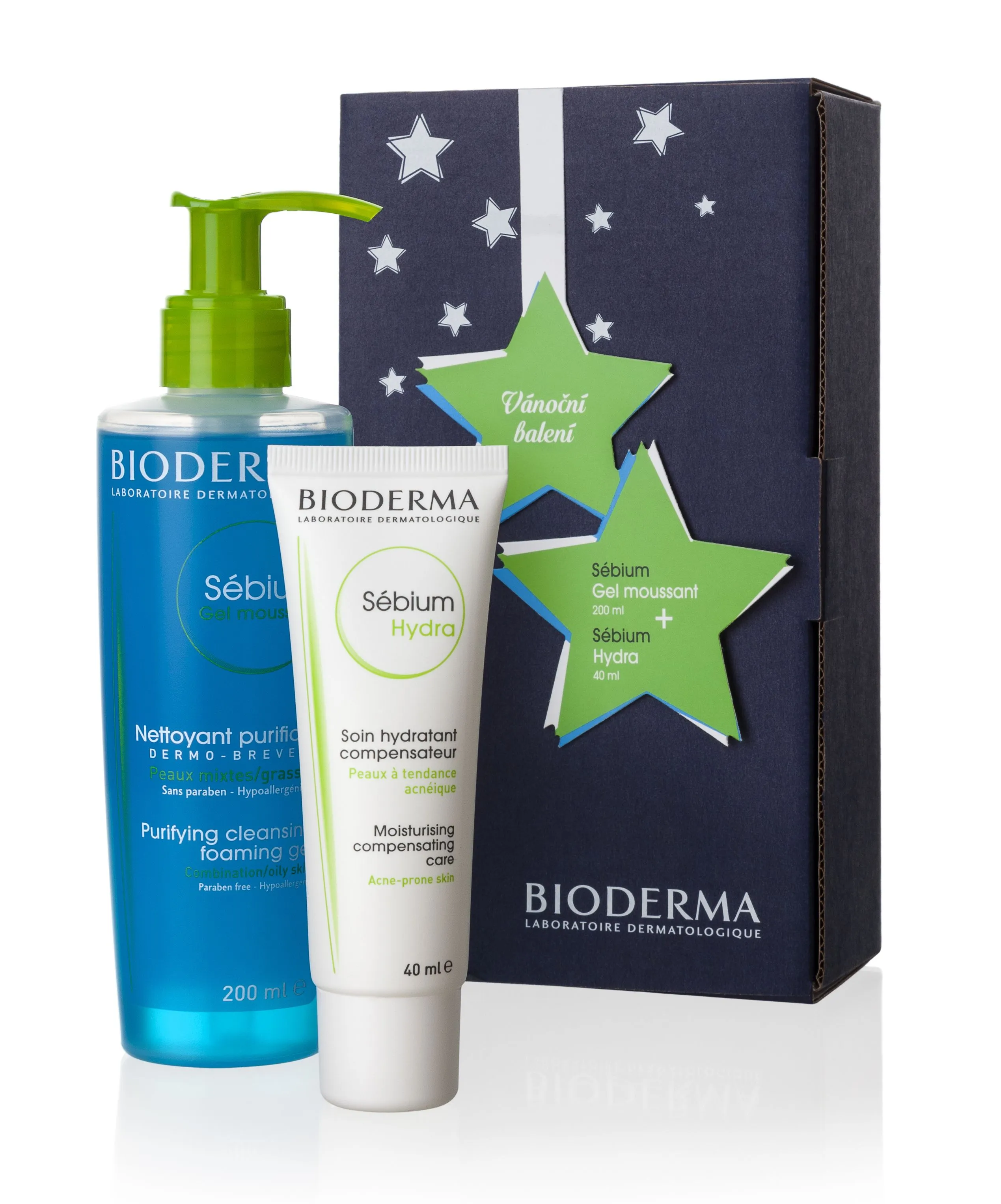 BIODERMA Sébium čisticí pěnivý gel 200 ml + Sébium Hydra hydratační krém 40 ml