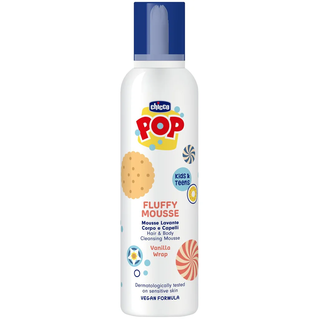 Chicco Vanilla wrap POP Pěna na vlasy a tělo pro děti a teenagery 200 ml