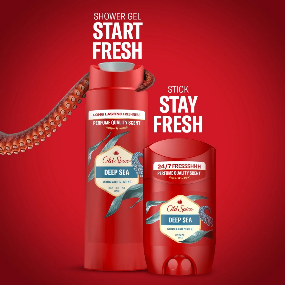 Old Spice Xmass sada Deep Sea tuhý deodorant a sprchový gel 50 ml 250 ml