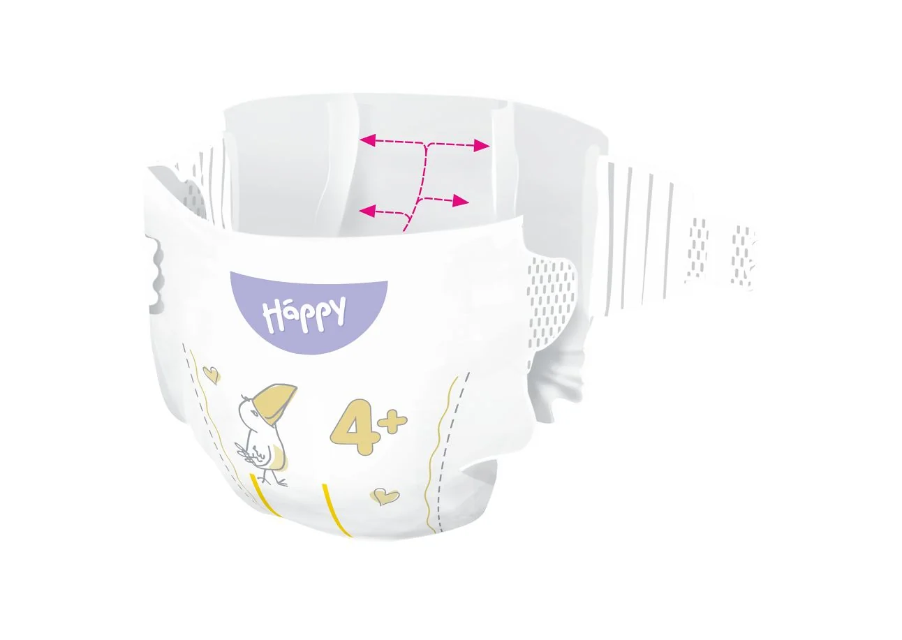 Bella Baby Happy Soft&Delicate 4+ Maxi Plus 9–15 kg dětské pleny 56 ks