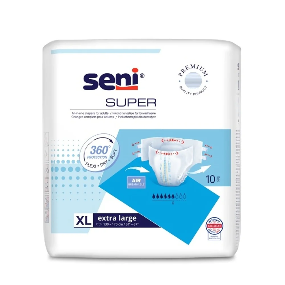 Seni Super vel. XL absorpční plenkové kalhotky s lepítky 10 ks