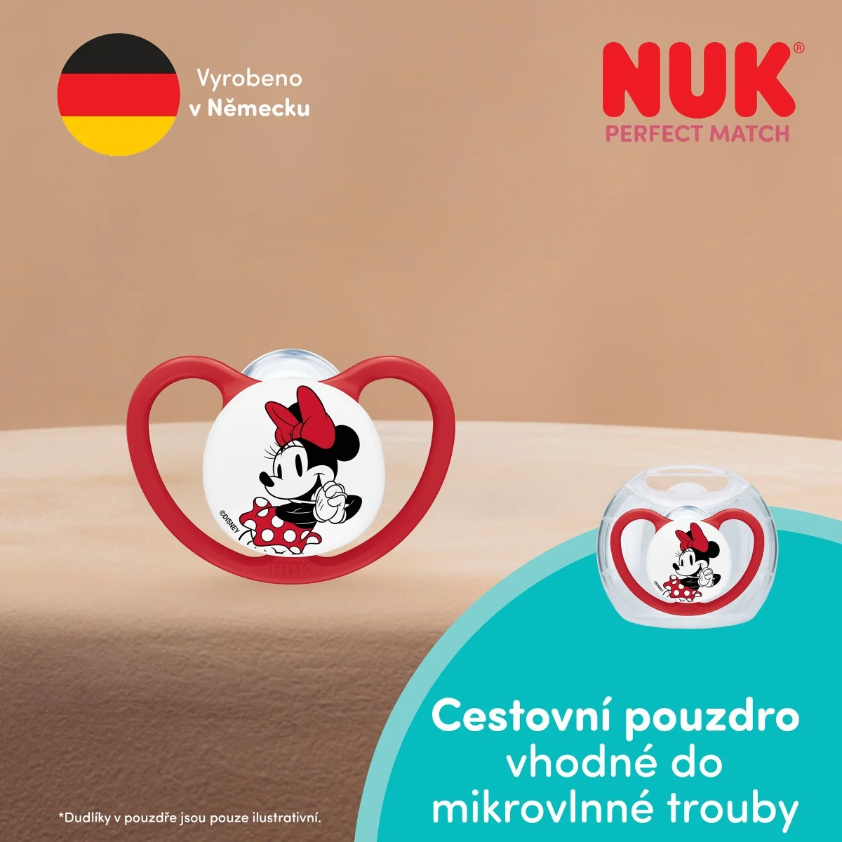 NUK Perfect Match Air Dudlík Disney Mickey 0–6m box 1 ks red