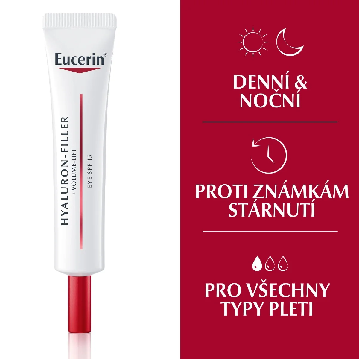Eucerin Hyaluron-Filler + Volume-Lift oční krém proti vráskám 15 ml