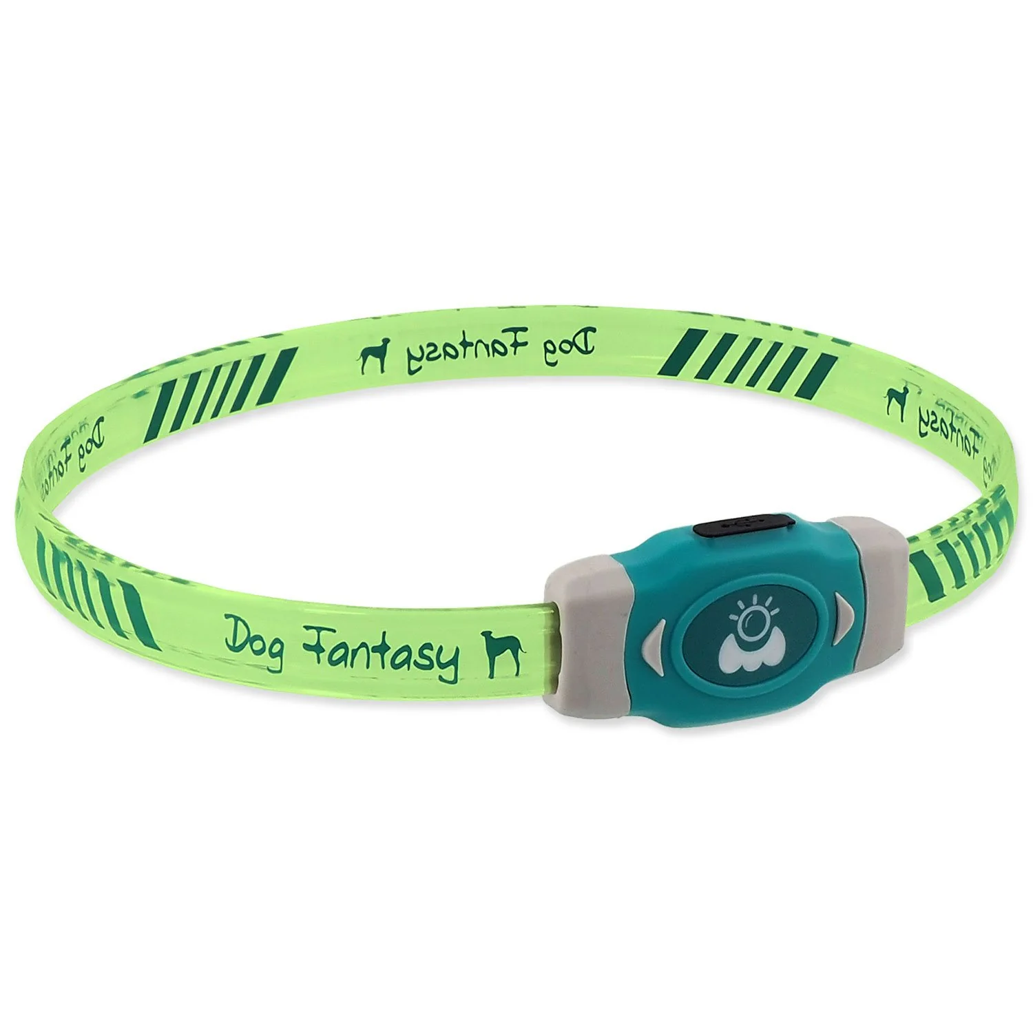 Dog Fantasy Obojek LED Svítící různobarevný nabíjecí M 50cm